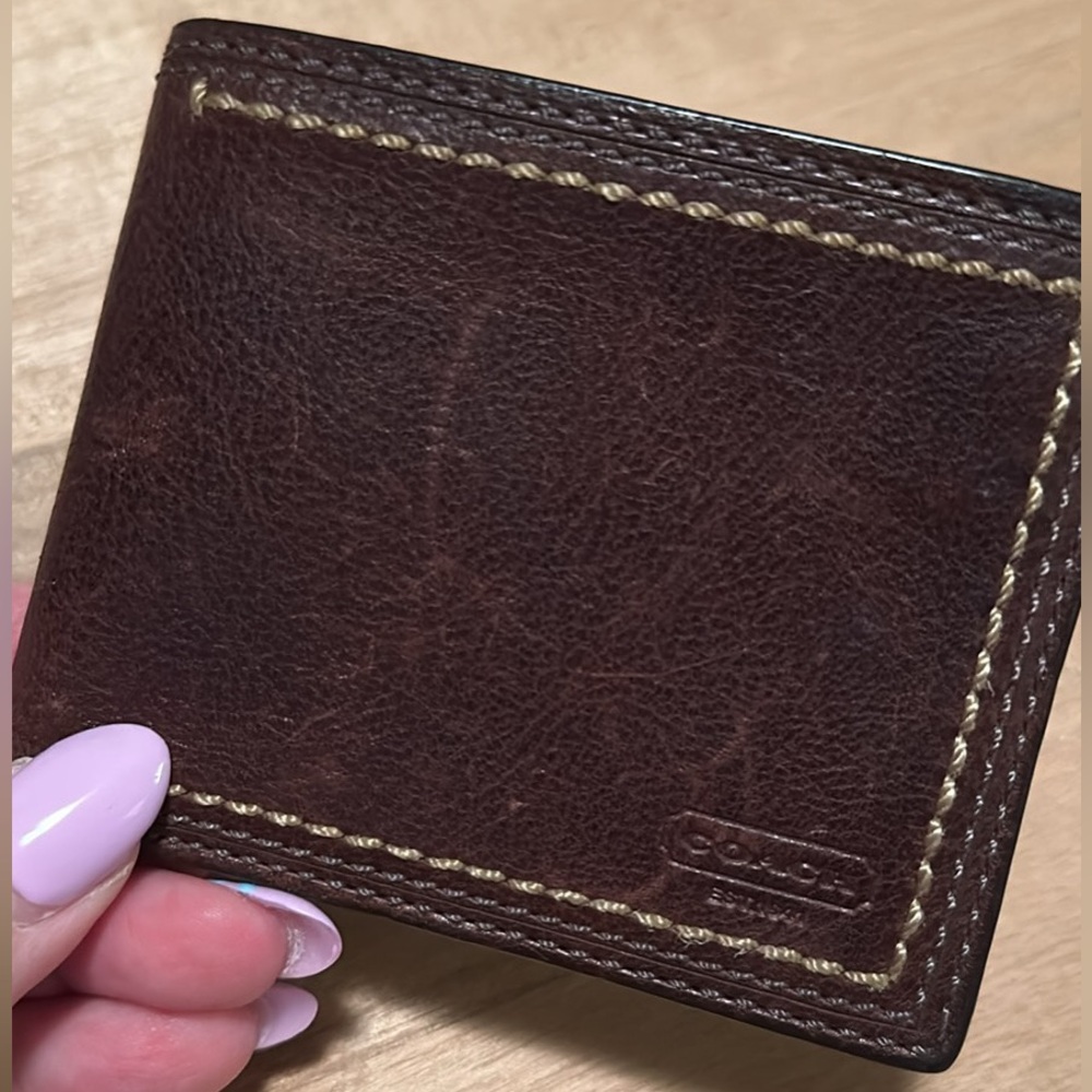 Men’s Brown Coach Leather Wallet Bifold